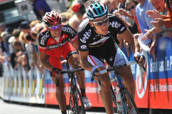 Philippe Gilbert (Omega Pharma-Lotto) en route to victory in stage 4.