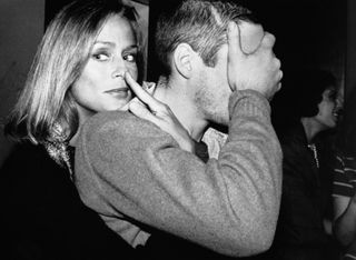 American model and actress Lauren Hutton attends the premiere of 'American Gigolo' with American actor Richard Gere, 1980.