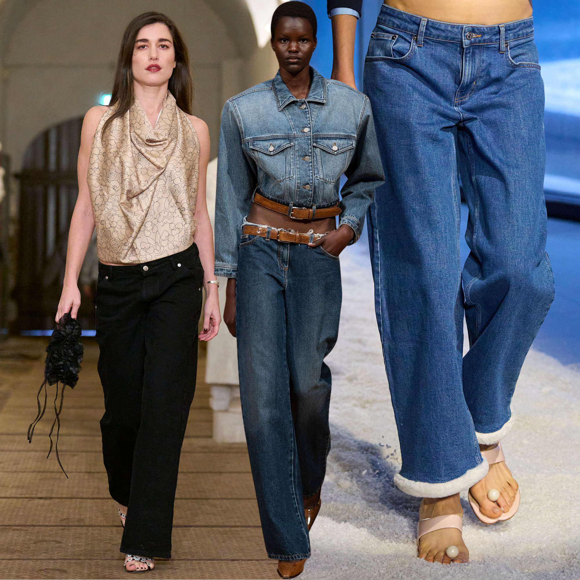 Woman in low-rise jeans