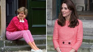 Kate has worn a gingham outfit which paid homage to a classic Diana look in the past