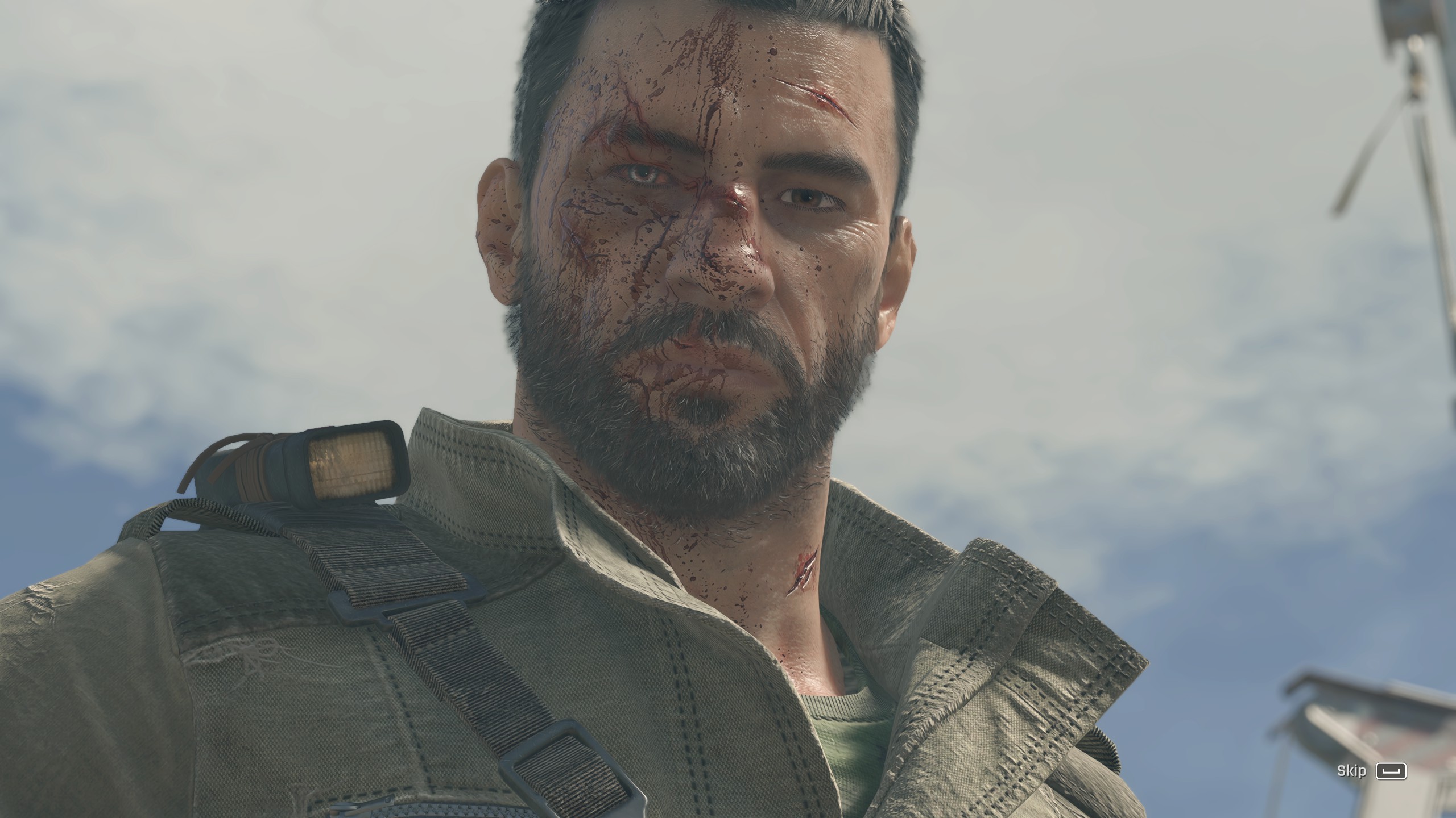 Kyle Crane with blood on his face