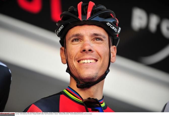 A smiling Philippe Gilbert pre-race