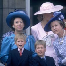 Diana, Princess of Wales ,Prince William,Prince Harry,Queen Elizabeth II,Princess Margaret,Trooping the Colour