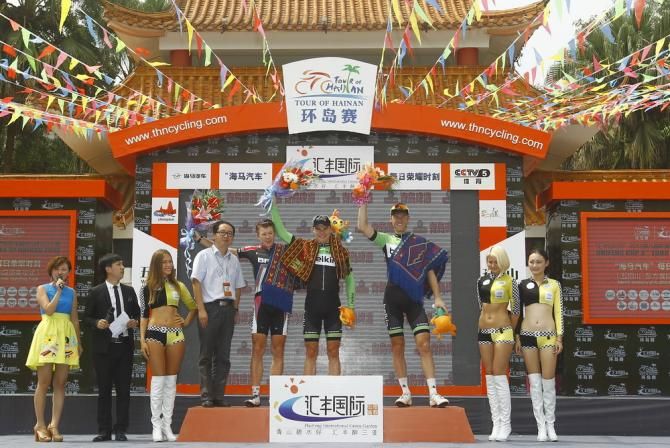 The stage 6 podium