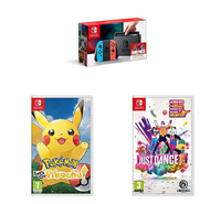 Nintendo Switch console, Pokemon: Let's Go Pikachu and Just Dance 2019 for £299.99 from Amazon