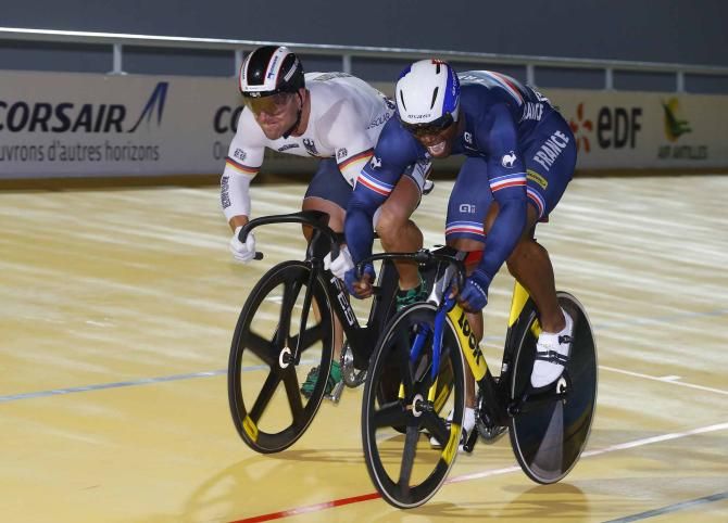 Gregory Bauge (France) in full flight at the European Track Championships.