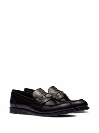 Farfetch Miu Miu leather pennty loafers