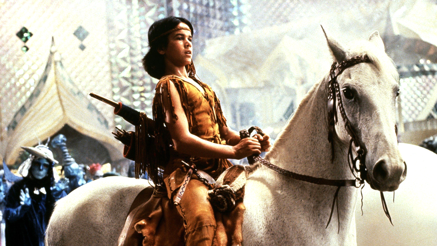 The horse from The Neverending Story: 2JK920A Kenny Morrison Film: The Neverending Story Ii: The Next Chapter (USA/DE 1990) Characters: Atreyu Director: George Miller 25 October 1990 **WARNING** This Photograph is for editorial use only and is the copyright of WARNER BROS. and/or the Photographer assigned by the Film or Production Company and can only be reproduced by publications in conjunction with the promotion of the above Film. A Mandatory Credit To WARNER BROS. is required. The Photographer should also be credited when known. No commercial use can be granted without written authority from the Film Company.