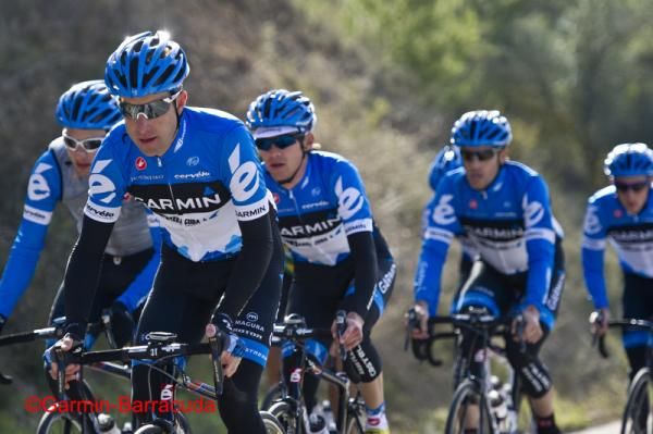 The 2012 Garmin-Barracuda team enjoying the sunny climate
