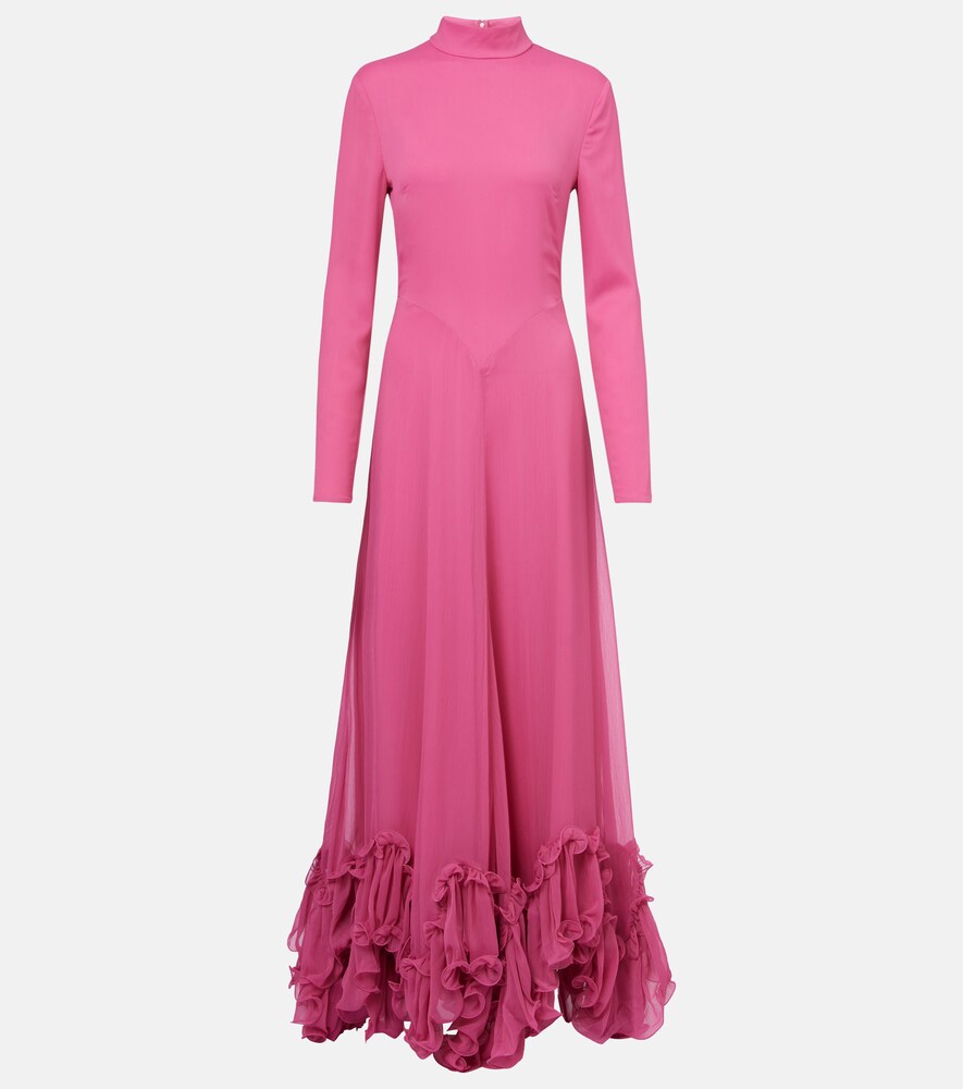 Ruffled Chiffon Maxi Dress