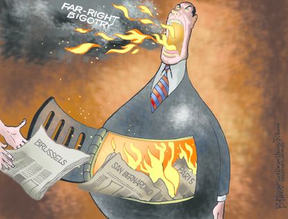 Political Cartoon U.S. Brussells Far Right