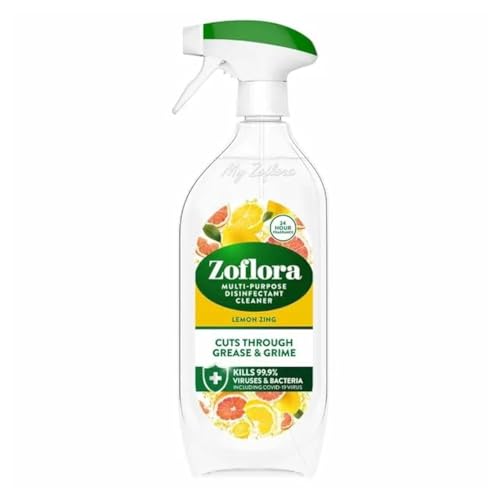 Zoflora Lemon Zing Multipurpose Disinfectant Trigger Spray, 1 X 800ml, Antibacterial Multi-Surface Cleaner, Pet-Friendly, Kills 99.9% of Bacteria & Viruses.