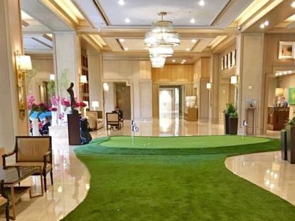 Hotel Installs Putting Green In Lobby