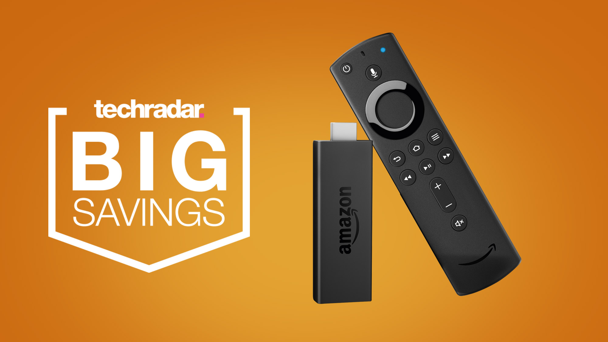 Amazon Fire TV Stick Lite on orange background