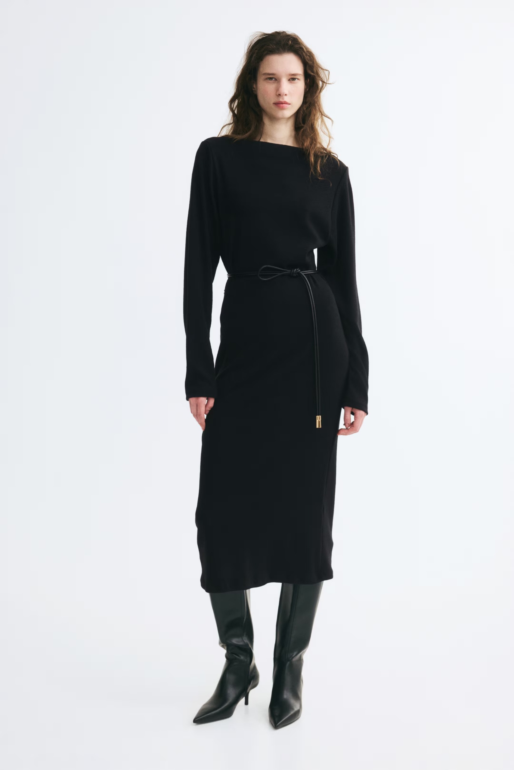 H&amp;amp;M, Belted Rib-Knit Dress