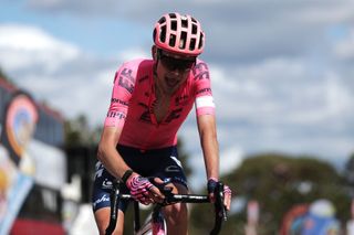 LAGUNAS DE NEILA SPAIN AUGUST 07 Hugh Carthy of United Kingdom and Team EF Education Nippo celebrates at finish line as stage winner during the 43rd Vuelta a Burgos 2021 Stage 5 a 146km stage from Comunero de Revenga to Lagunas de Neila 1872m VueltaBurgos BurgosCycling CapitalMundialdelCiclismo on August 07 2021 in Lagunas de Neila Spain Photo by Gonzalo Arroyo MorenoGetty Images