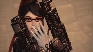 Stellar Blade screenshot showing Eve in Bayonetta skin