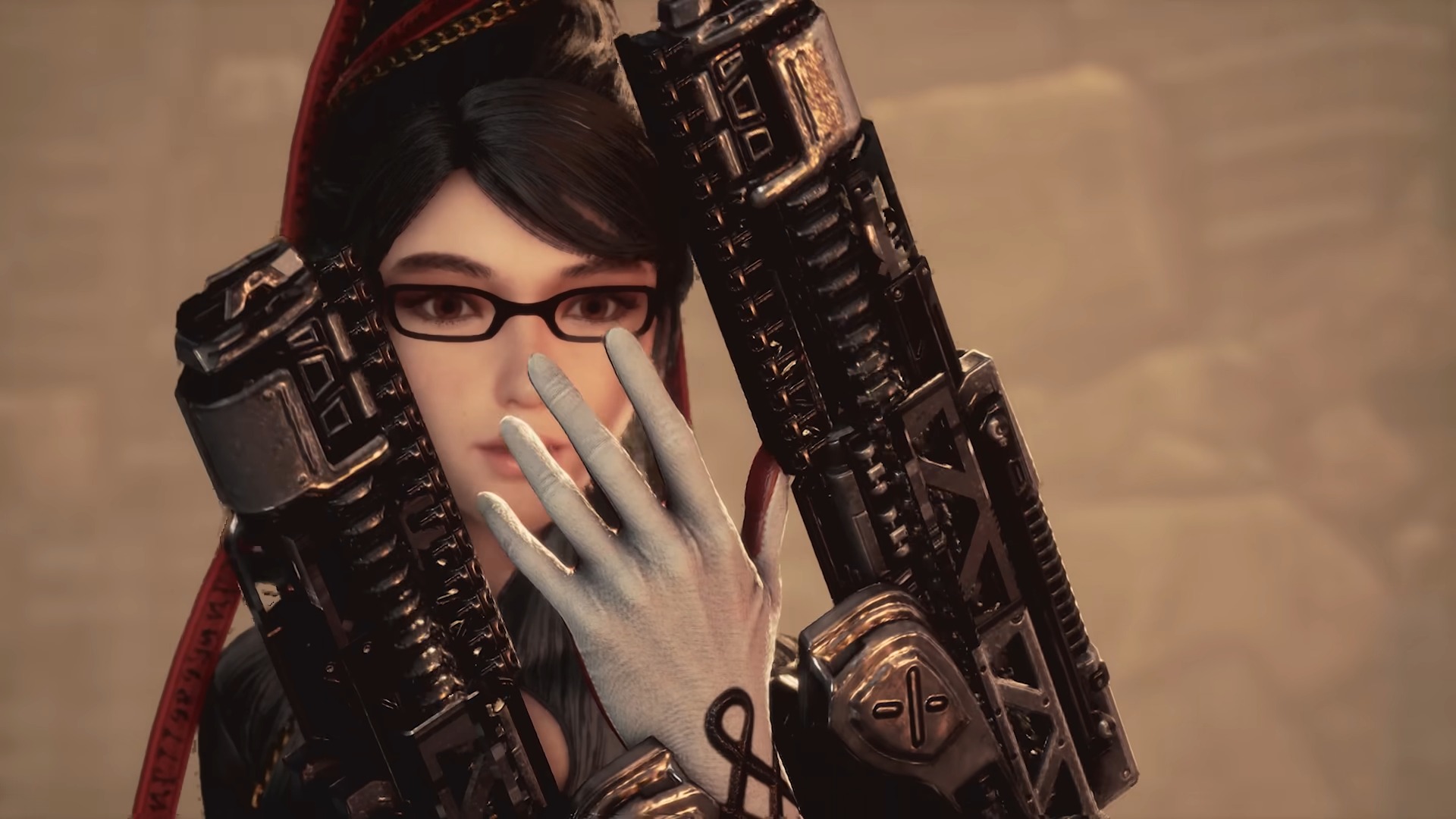 Stellar Blade screenshot showing Eve in Bayonetta skin