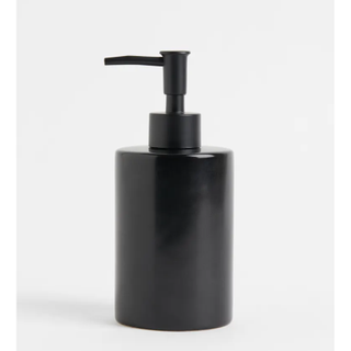 black stoneware soap dispenser