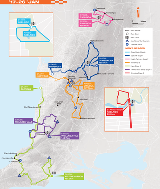 Santos Tour Down Under 2025 route map