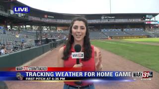 Meteorologist Grace Anello live at Toyota Field with the WAAY 31 StormTracker