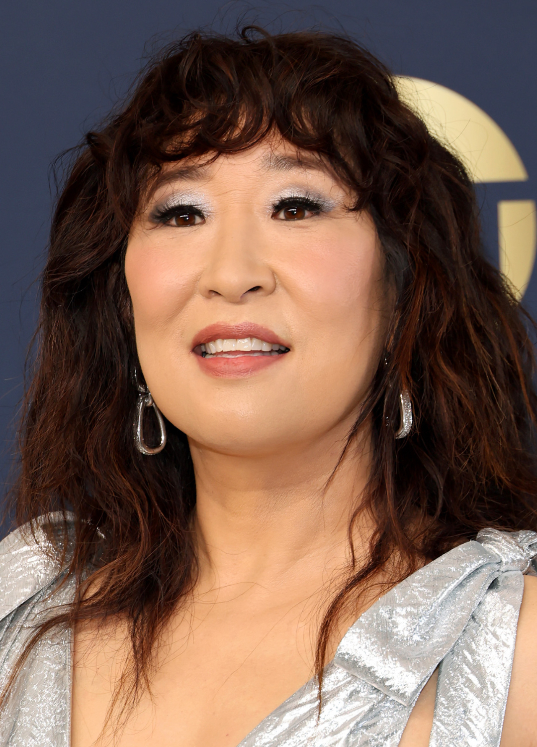 Sandra Oh attends the 28th Annual Screen Actors Guild Awards at Barker Hangar on February 27, 2022 in Santa Monica, California