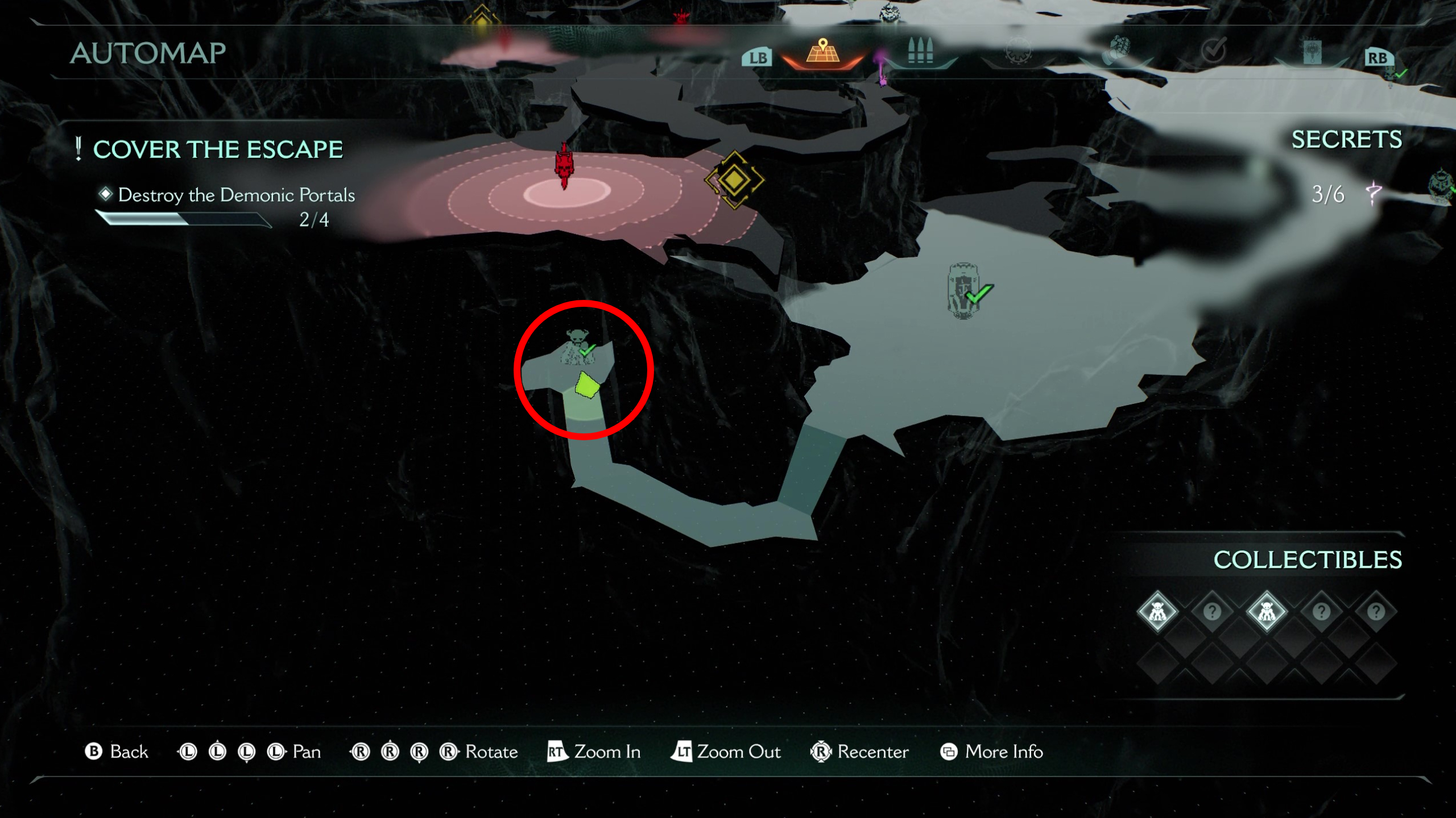 Doom: The Dark Ages Village of Khalim secrets - A map highlighting the location of a toy collectible.