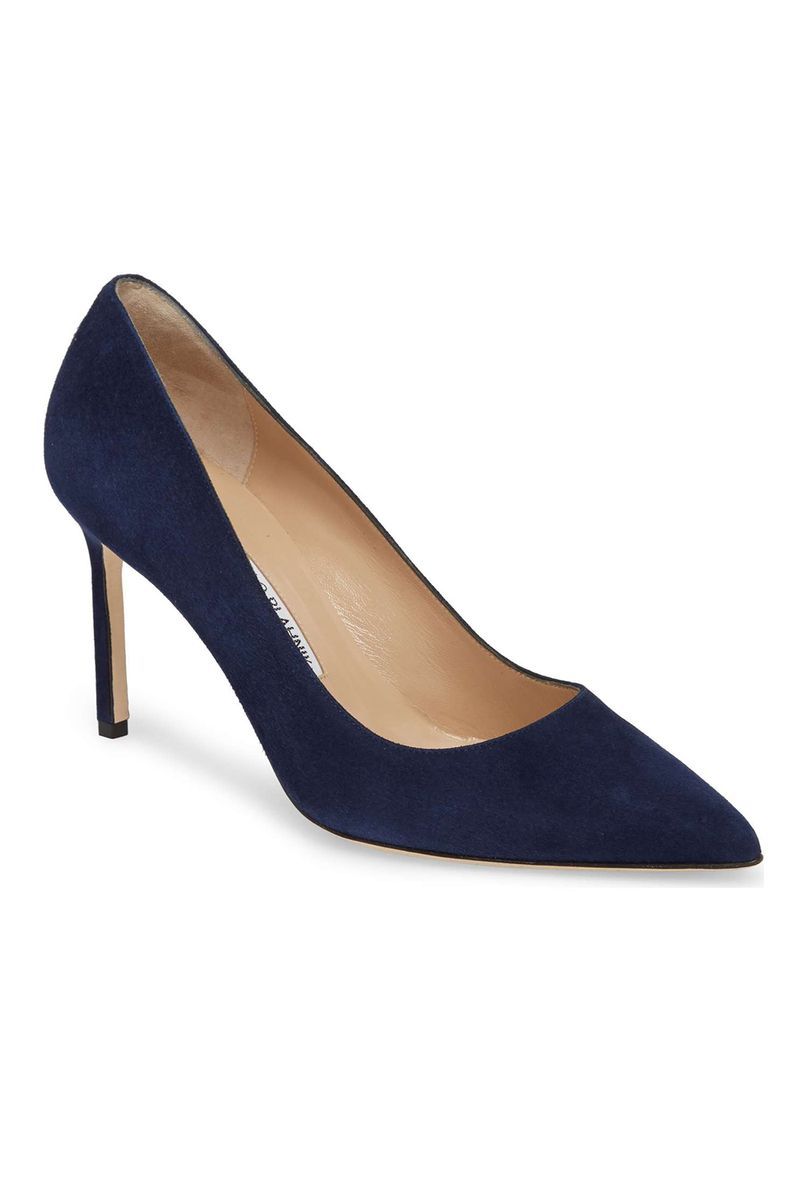 Footwear, High heels, Court shoe, Shoe, Leather, Basic pump, Suede, Electric blue, Beige, Velvet,