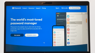 Photo of 1Password website on a Windows laptop