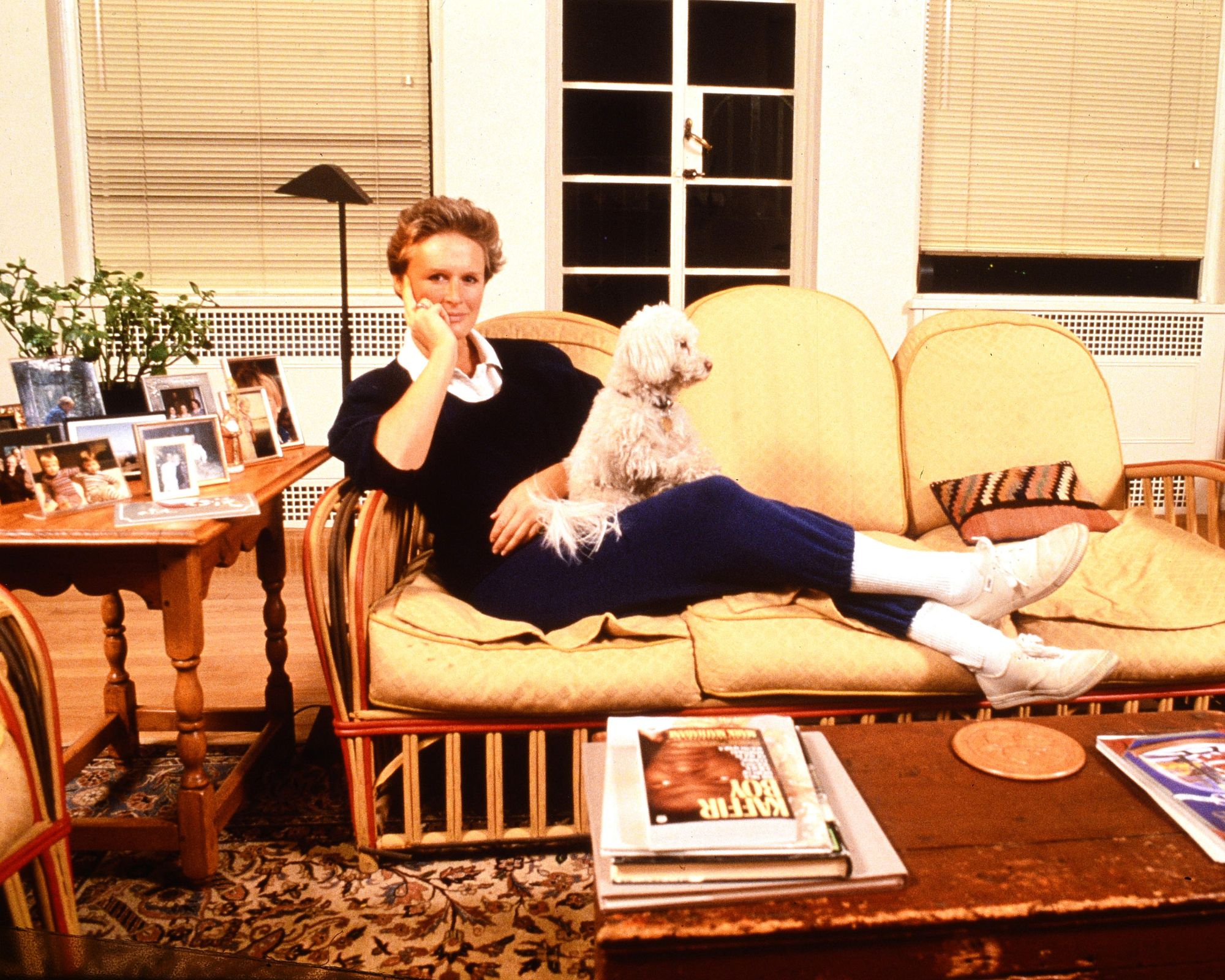 glenn close in her new york living room