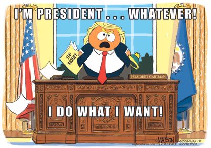 Political cartoon U.S. Trump Russia intelligence leaks South Park