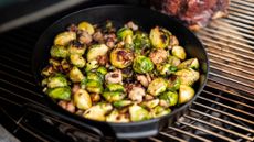 Recipe for brussels sprouts and smashed pigs in blankets 