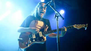 Ana García Perrote of the Spanish band Hinds performs onstage during Mondosonoro Magazine 25 Anniversary Party at La Riviera on November 07, 2019 in Madrid, Spain.