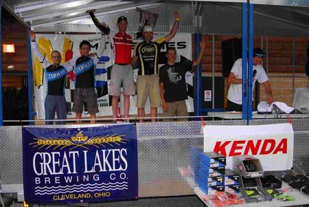 100-mile Men's podium: 1st - Jeff Schalk, 2nd - Michael Simonson, 3rd - Brandon Draugelis, 4th - Christian Tanguy, 5th - Josh Tostado