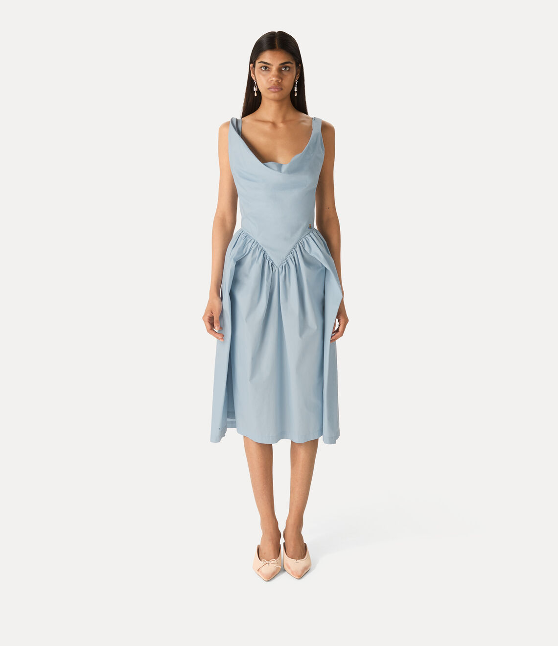 Vivienne Westwood , Sunday Draped Cotton-Poplin Midi Dress