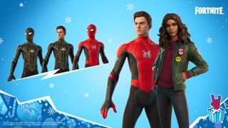 Fortnite Spider-Man Tom Holland MJ Mary-Jane Zendaya skins Winterfest Christmas