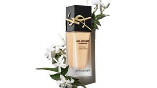 YSL All Hours Foundation with floral decorations