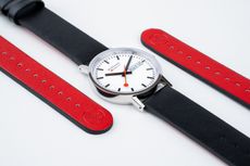 Mondaine watch with vegan leather watch strap