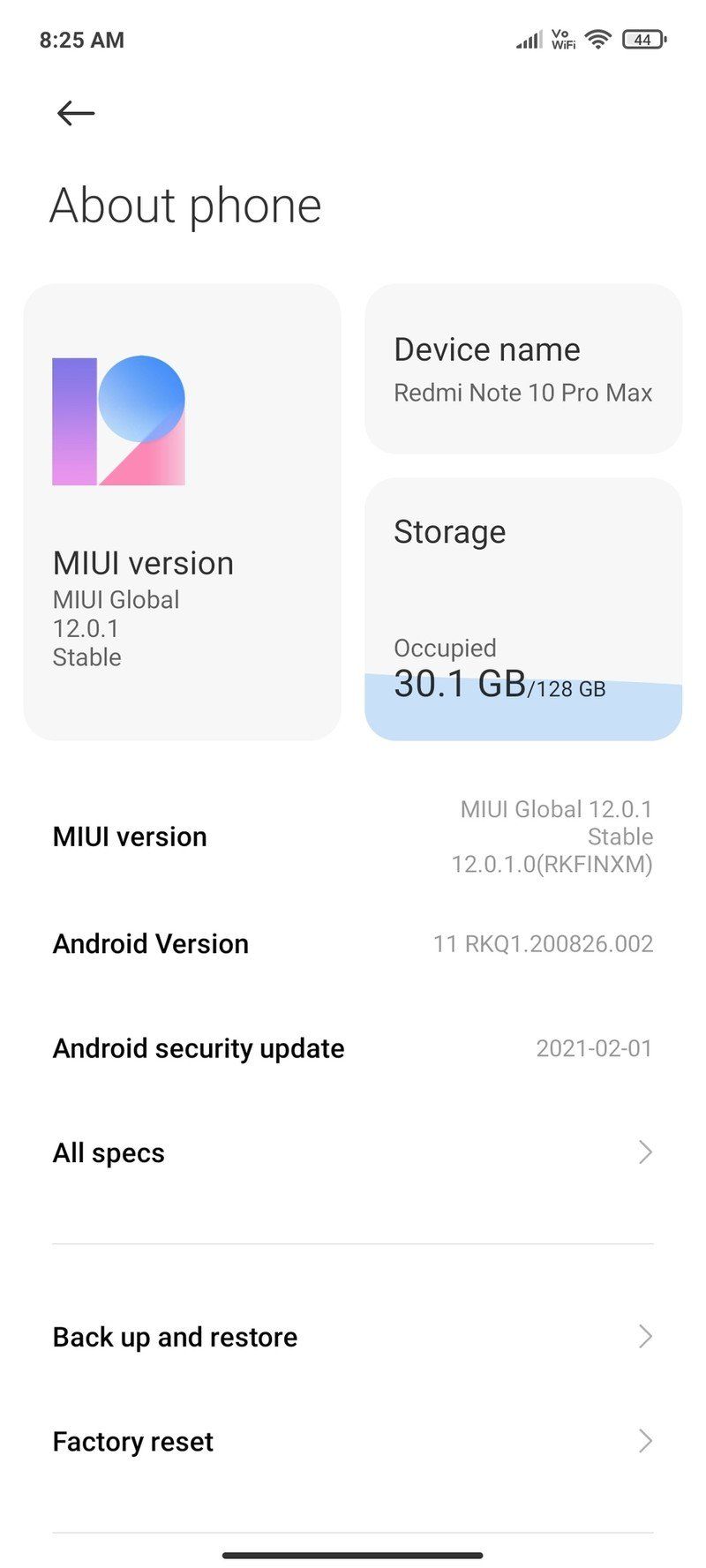 Redmi Note 10 Pro Max MIUI 12