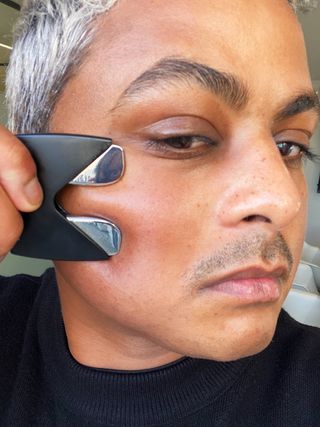 Sunil Makan, editor of Marie Claire uses the Chanel Le Lift Pro tool