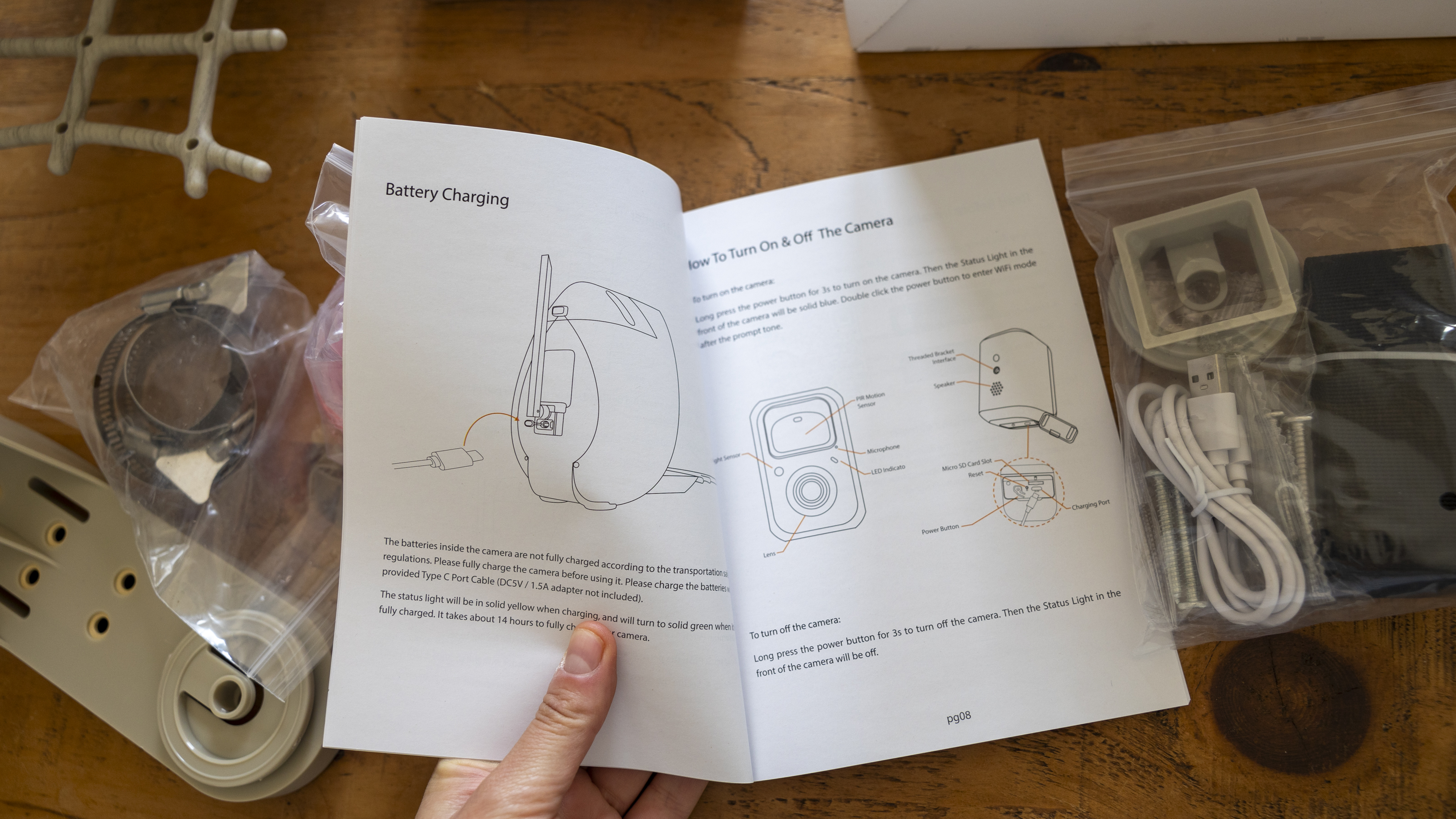 A close-up of the instruction guide for the PeckPerk bird feeder camera