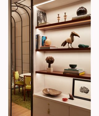 Objects arranged on shelves in interior of Irene Neuwirth Madison Avenue store