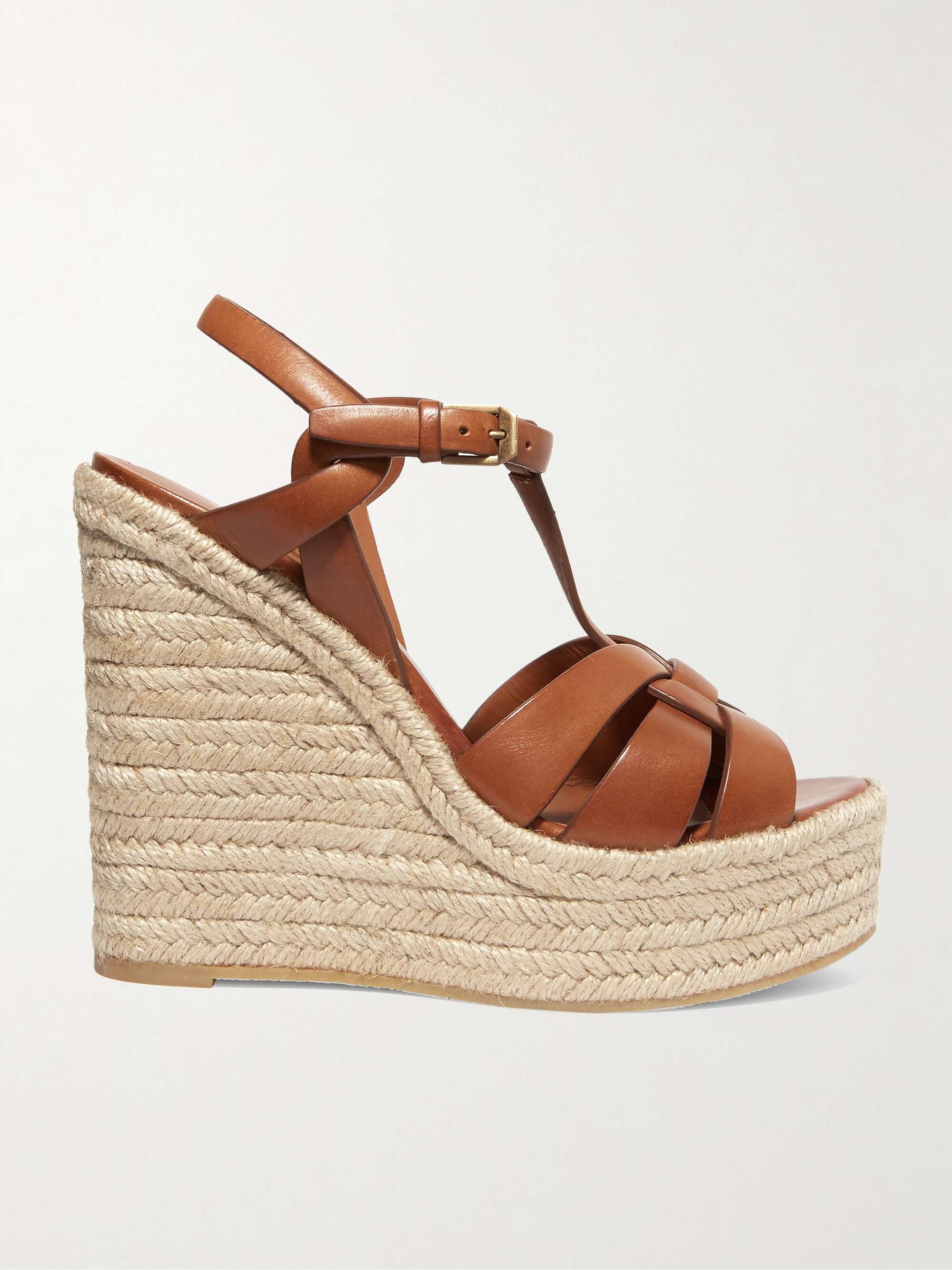 Tribute Woven Leather Espadrille Wedge Sandals