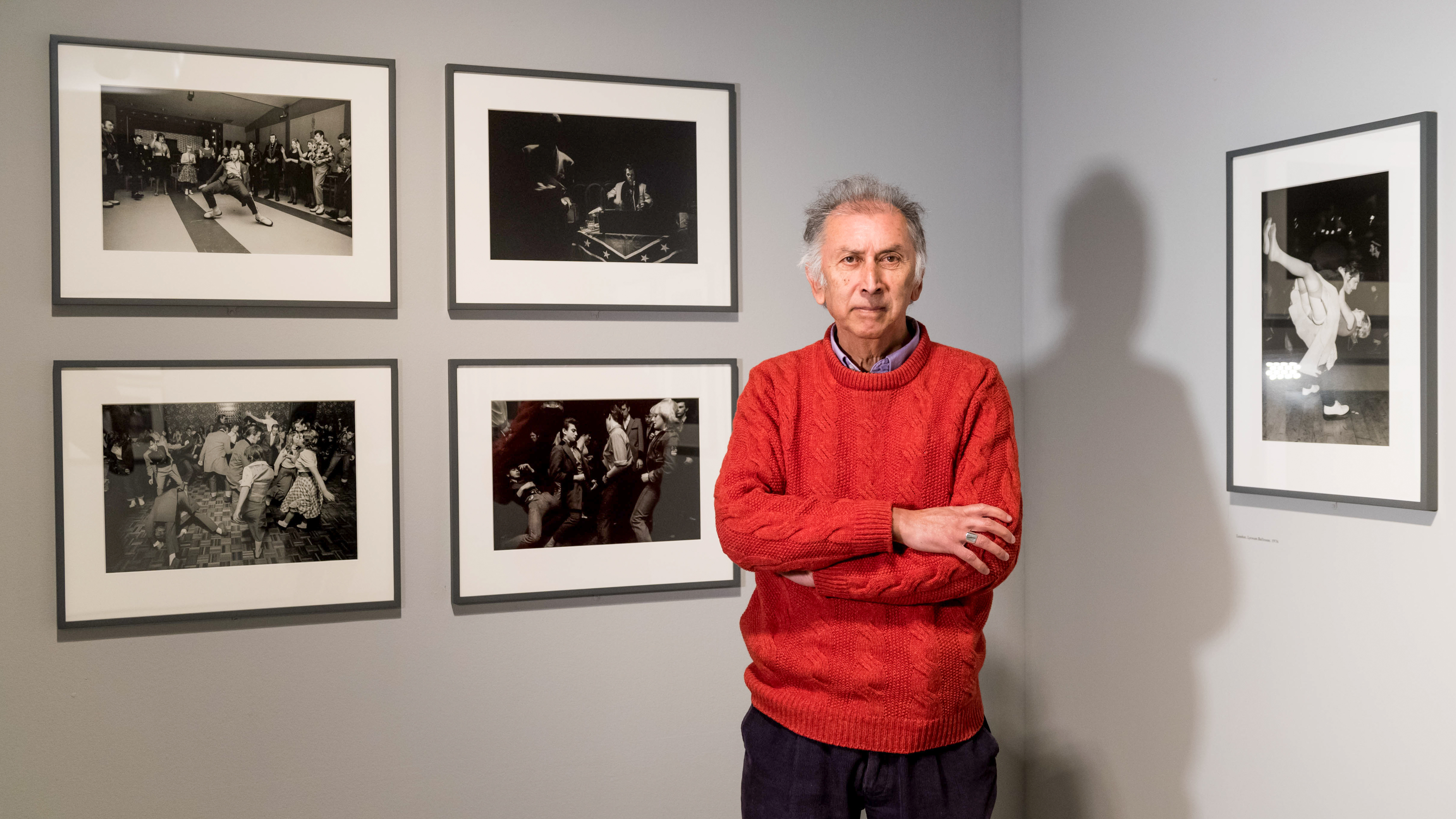 Photographer Chris Steele-Perkins poses next to his work in the exhibition space before Another Kind of Life: Photography on the Margins Installation View at the Barbican Art Gallery on February 27, 2018 in London, England. (Photo by Ian Gavan/Getty Images for the Barbican)