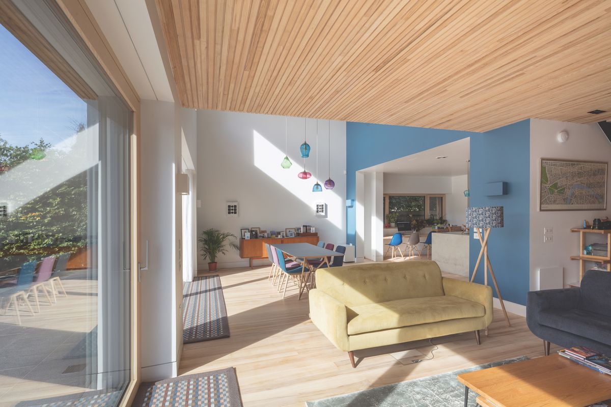 open plan living space in self build