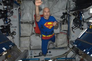 Astronaut Luca Parmitano Soars as Superman
