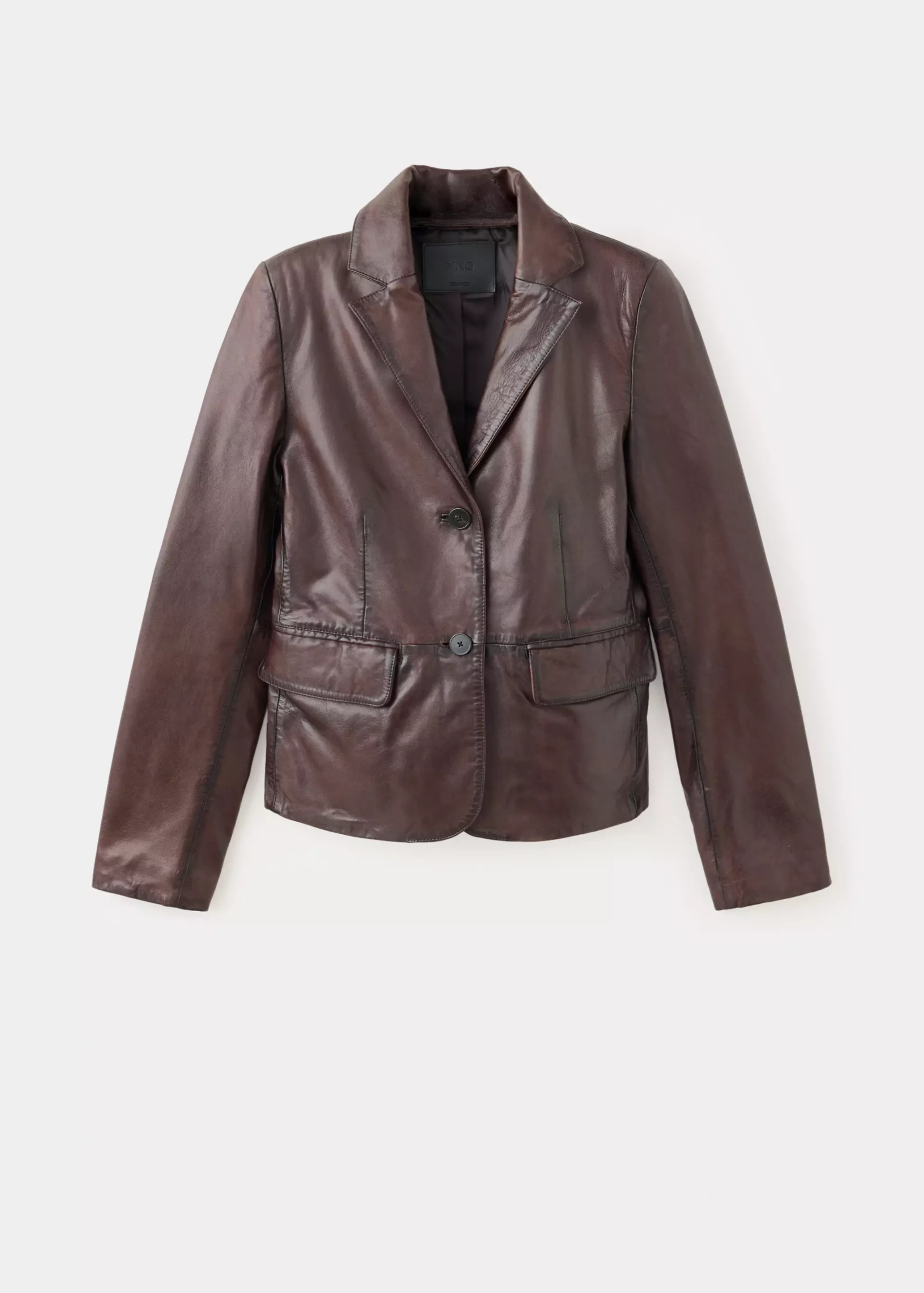 Tumbled Leather-Effect Blazer - Women | Mango Usa