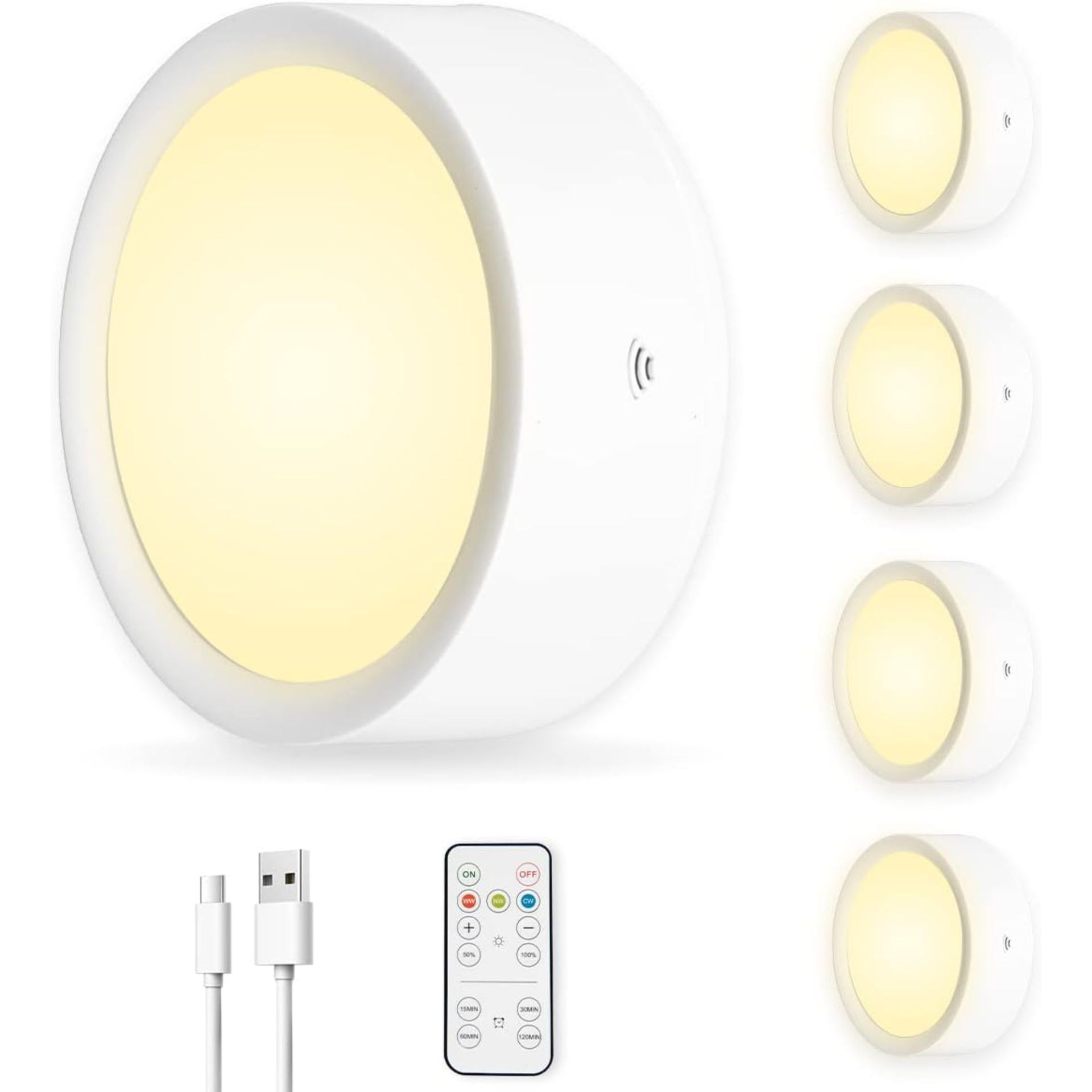Rechargeable Battery Operated Puck Lights with Remote Control