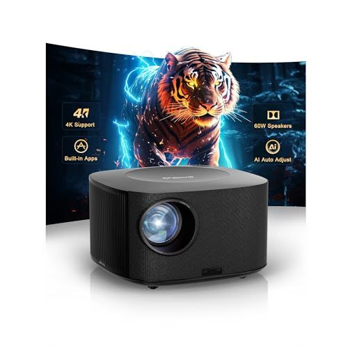 Outdoor Projector 4k With Wifi and Bluetooth, 3500 Bright