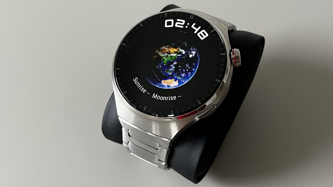 Huawei Watch 4 Pro review: pictured here, the Huawei Watch 4 Pro on a grey background